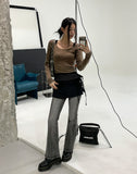 Pale brush bootcut denim pants