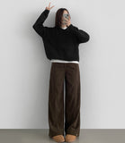 Wool Acrylic Blend V-neck Loose Fit Avant Knit