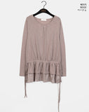 Rippon Frill Tiered Strap Round Long Sleeve T-Shirt