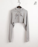 Lots Snap Button Waffle Layered Hood Bolero