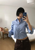 BREEZY STRIPE CROP SHIRT