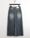 Choppin hem surgical washing denim incision long skirt