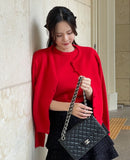 Onlyyou Round Short Sleeve Knit Cardigan