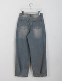 Tilt button denim wide pants