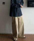 Liz two-tuck back banding cotton pants