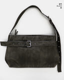 Gentic Washing Leather Belt Buckle Cross Shoulder Bag