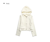 Steam Boucle Knit Hood Zip-up