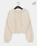 Ronky Two Way Cropped Hooded Knitwear Zip-Up