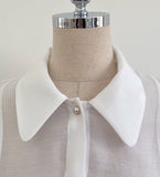 Belluan Tencel Collar Puff Blouse