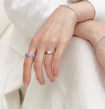 [SET] Essence Silver 2.5MM Tennis Ring Set