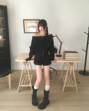 Potic Rivet Pocket Pile Off Shoulder Zip-up