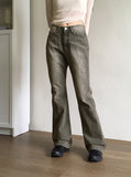 Dockin Vintage Washing Gray Long Bootcut Denim Pants