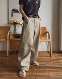 Nowell Back-Banding Cotton Wide Pants