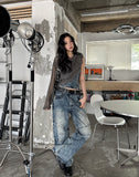 Kishi Set-up Cut Wide Denim Pants