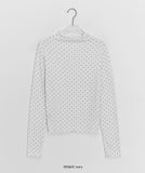 Pandeep Dot Frill Turtleneck Tee