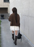 Camu Suede Slit Blouson Jacket