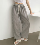Stripe Banding Wide Pants