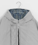 Kitel Check Color Matching Hood Padding Jumper