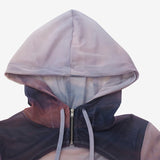 Zeo Tie-Dye See-Through Bolero Hood
