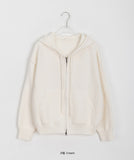 Kirenno Crop Two-Way Knit Hood Zip-Up