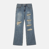 Break Damage Flare Denim Pants