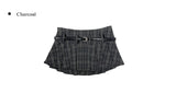 [Belt set/Underpants lining] Atem Check Mini Pleated Skirt