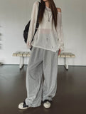 Fire embroidered string training pants