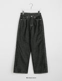 Teniki Stitch Raw Wide Denim Pants