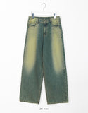 Selz Hidden Banding Color Washed Denim Pants