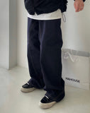 Curved wide long denim