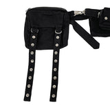 Button Strap Multi Pocket Belt Bag