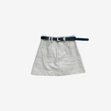 Tainna Crack Leather Skirt (Belt Set)