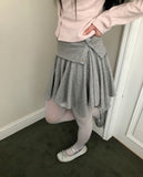 Fallen Folding Unbalanced Mini Skirt