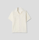 Wavy Open Collar Half Shirt