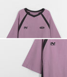 [unisex] Euron Pigment Sporty Color Matching Short Sleeve Tee