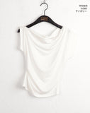 Charba Shirring Unbalanced One Shoulder Sleeveless T-shirt