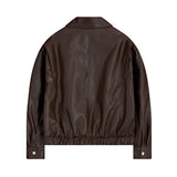 Overfit Curved Glow Leather Jacket