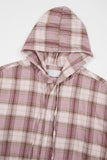 Flannel hooded over check shirt