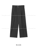 Falling belted wide slacks