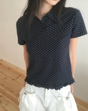 [MADE] Seju Dot Collar Frill Short Sleeve T-Shirt