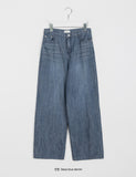 Mighty Summer Cat Washed Wide Denim Pants