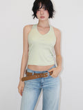 SHIRRING HALTER TOP