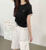 Pendant Crop Basic Short Sleeve T-Shirt