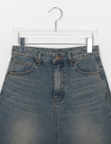Copen cutting denim long skirt