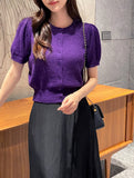 Dickie Puff Short Sleeve Knit Cardigan