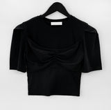 Ribbon Puff Crop Tee