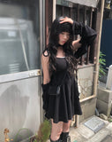 [Muffler set] Dev Flare Sleeveless Mini One Piece Set
