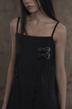 [mnem] Buckle Nylon Midi Dress