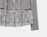 [Cardigan + Sleeveless + Scarf SET] Tevin Check Cardigan Set