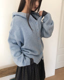 Lyle Mohair Hooded Knit Cardigan